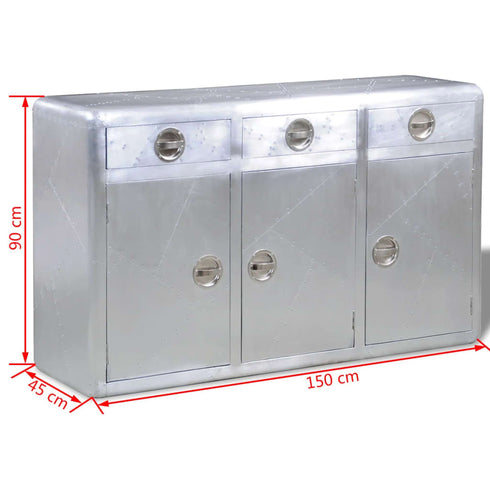 Rustika Rowe -  Aviator Sideboard 3 Drawers Vintage Aircraft Airman Aluminium